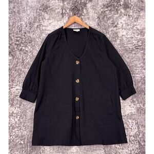 Tuckernuck Jacket XL Womens Black Ponte Button Down Coat